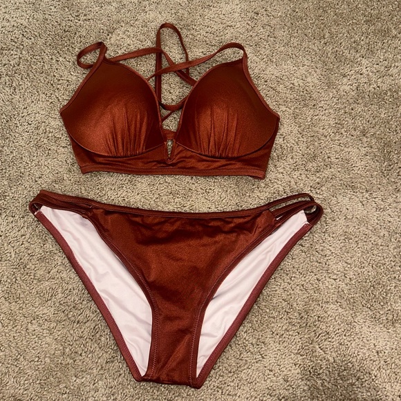 Shade & Shore Other - Brown/ Copper bikini